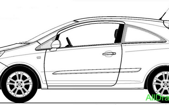 Opel Corsa (2006) (Opel Korsa (2006)) - drawings (drawings) of the car